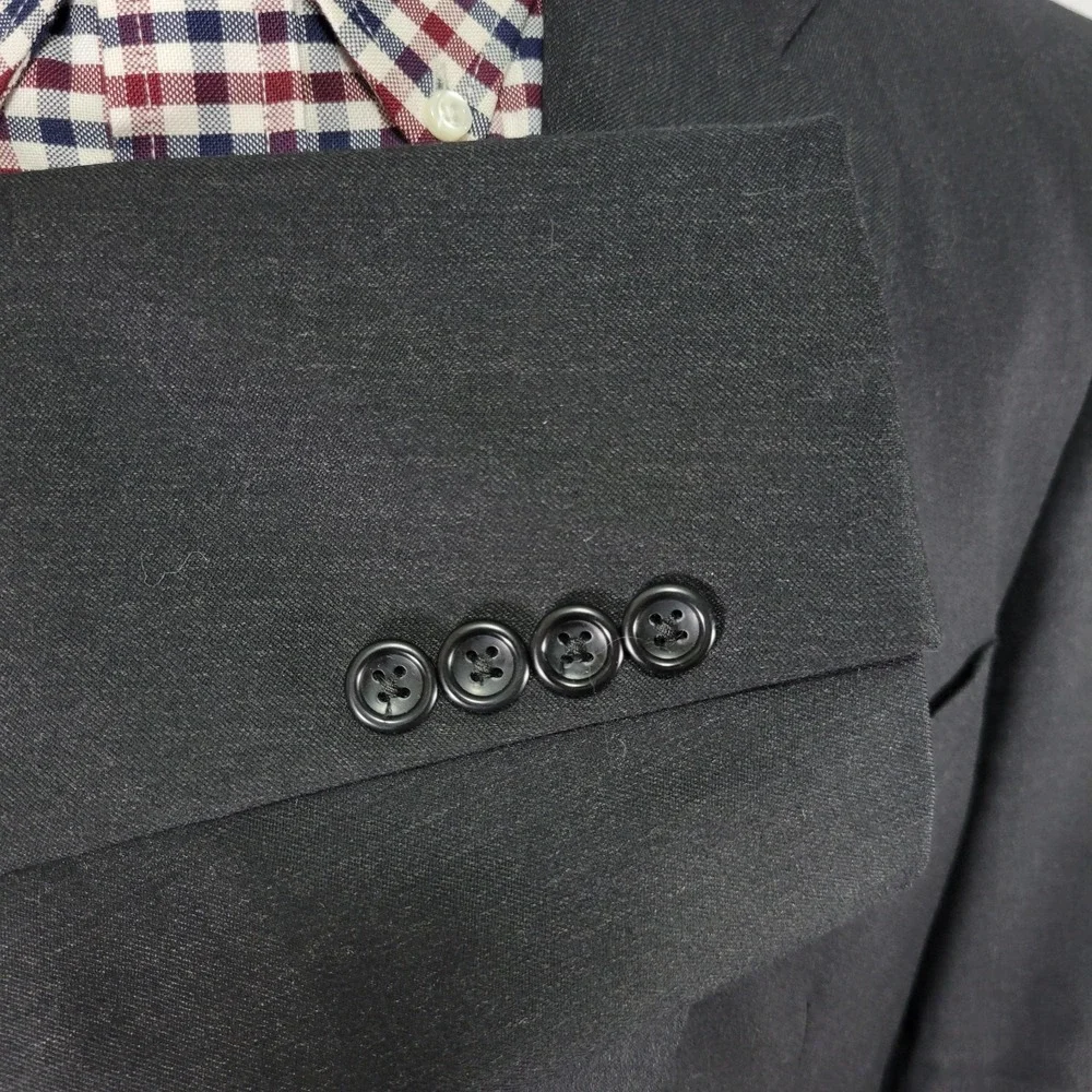 Joesph Feiss‎ Men's Sport Coat Blazer Two Button Charcoal Black Wool Size 42S